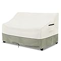 LSongSKY Patio 3-Seater Sofa Cover,Outdoor Couch Cover Fits up to 85W x 38D x 35H Inches,100% Waterproof Heavy Duty Patio Furniture Covers,Beige & Gray-Green