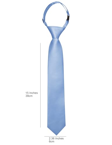 Image of Barry.Wang Boys Ties Pre-Tied Satin Solid Color Kids Tie Pocket Square Set Adjustable Formal Necktie Graduation School