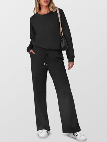 ANRABESS Women's 2 Piece Lounge Sets Casual Travel Outfits Wide Leg Tracksuit Sweatsuits Matching Set 2025 Fall Clothes3