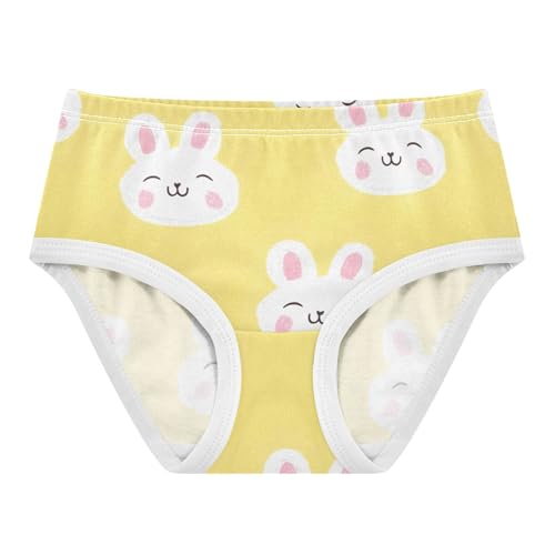 Cartoon Girls Underwear Toddler 2t Cotton Panties for Girl Cute Cartoon White Rabbits Yellow Undies Kids Briefs
