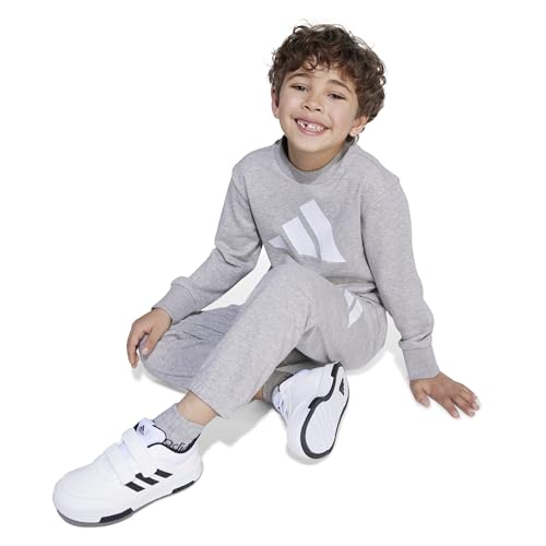 adidas Unisex Kinder Essentials Jogger Track Suit, medium grey heather/white, 3-4 Years – Ansicht 4