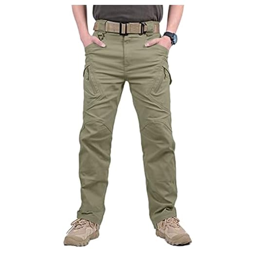 YAOBAOLE Pantalon Tactique Pantalons Militaire Homme Treillis Pantalon Homme Cargo Pantalons de Randonnée Kaki XL