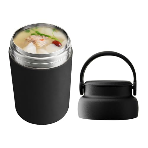 CGACCSD para mujer, 600 ml, de acero inoxidable, a prueba de fugas, recipiente térmico para comida para llevar, para niños, adultos, trabajo, escuela, camping, picnic, viajes, ensalada, sopa