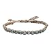 Hemp Anklet Bracelet with Turquoise Blue Glass Beads