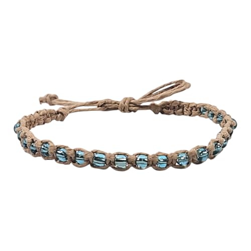Image of BlueRica Hemp Anklet with Glass Beads
