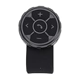 Elprico Bluetooth-Medientasten-Fernbedienung, Wasserdichter Kabelloser Musik-Controller für Auto, Fahrrad, Motorrad, Lenkrad-Steuertaste, Kompatibel für/Android-Telefon, Schwarz