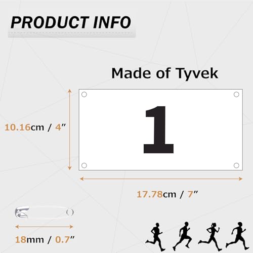 Numéros de dossard course imperméables et indéchirables Azarxis pour marathon - 2