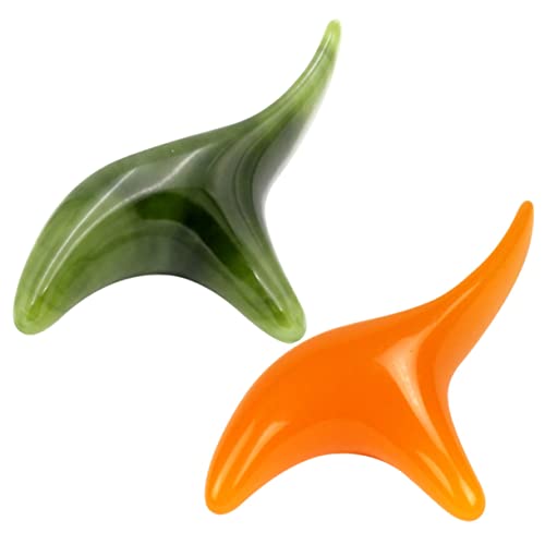 SHERCHPRY 2 Piezas Acupuntura de Resina para Masaje Facial y Corporal Herramienta de Relajación Accesorio Portátil para Aliviar Dolores y Tensión Muscular para Uso Casa