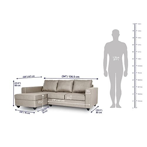 Image of Wakefit Sofa Set | 3 Year Warranty | Sofa 2 Seater, 2 Seater Sofa for Living Room, Wooden Sofa Set, Couch Sofa for Living Room, Sofa for Living Room - Napper(Omega : Pearl)