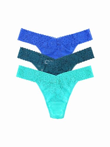 Image of hanky panky - Daily Lace Original Rise Thongs for Women 3 Pack | One Size (4-14) | Lacy thong underwear, lingerie panties