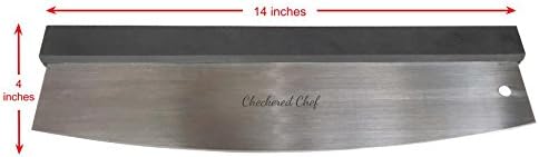 Checkered Chef Premium Pizza Cutter Rocker Blade with Protective Cover. Heavy Duty Stainless Steel with Premium Comfort Grip Handle. Dishwasher Safe.