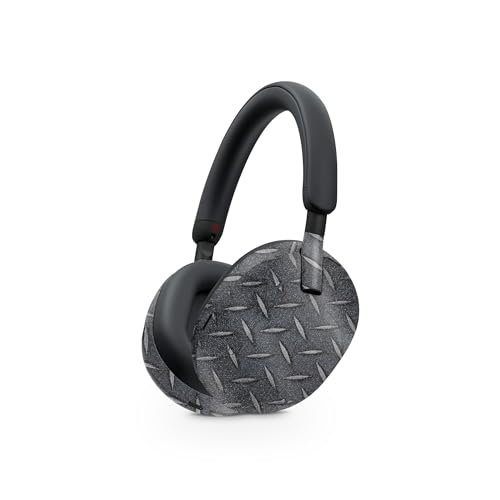 Image of MightySkins Glossy Glitter Skin Compatible with Sony WH-1000XM5 Headphones - Black Diamond Plate | Protective, Durable High-Gloss Glitter Finish | Easy to Apply