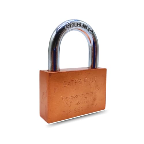 Heavy Duty Keyed Lock | Hardened Steel Shackle Lock | Anti-Rust Security for Gate, Warehouse & Outdoor Use (ALT-25 Copper (70MM))