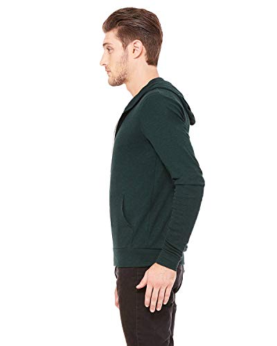 Canvas Bella Unisex Triblend Full-Zip Hoodie, Emerald Triblend, Small2