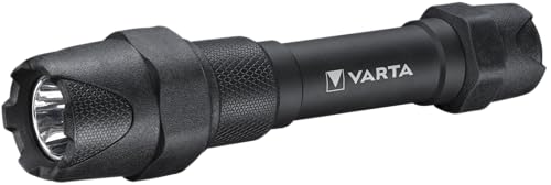 VARTA Lampe Torche LED incl. 2x piles AA, Indestructible F20 Pro, lumière de travail avec deux modes d'éclairage, lampe de poche extrêmement robuste,...