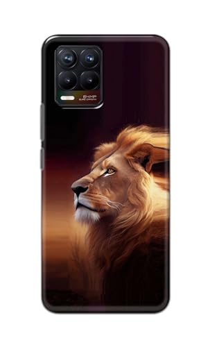 Image of Plastic Printfidaa Printed Hard Back Cover Case For Realme 8 4G|Realme 8 Pro 4G Back Cover (Danger Lion) -112,Multicolor