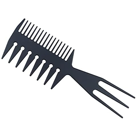Slicked-back Combs 3 in 1 Fish Tail Bone Shape Hair Extensions Detangling Styling Coloring Comb for Salon Barbers Mohawk Undercut Bowl Cut Quiff Cover