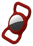 Aocar Funda de Silicona Compatible con Air Tag para Perro Gato, Cubierta a Prueba de Golpes (Rojo)