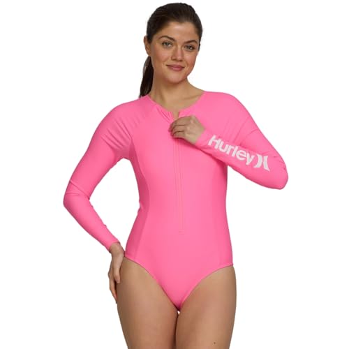 Image of Hurley Long Sleeve Womens One Piece Swimsuits, Swimsuit for Women, Bathing Suit for Women, Swim Suit UPF 50+ SPF UV Protected