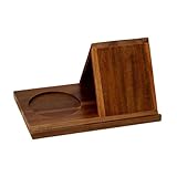 shamjina Triangle Book Holder Wooden Triangle Bookshelf, with Cup Holder, Book Stand Holder Sturdy Book Rest Book Stand for Desk, Brown
