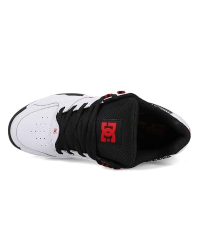 DC Shoes Men's Versatile Sneaker, White/Black/RED, 8