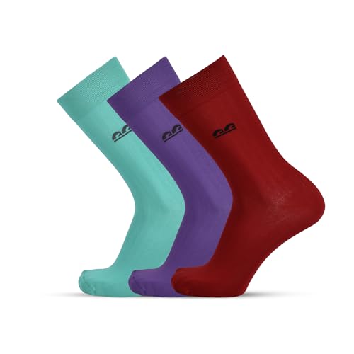 Image of The Sock Street Bamboo Crew Socks for Men Combo | Full Calf Length Premium Bamboo | Odour-Free, Breathable & Durable | Cushioned Base & Anti-bacterial | 3X Softer than Cotton Socks | Pack of 3