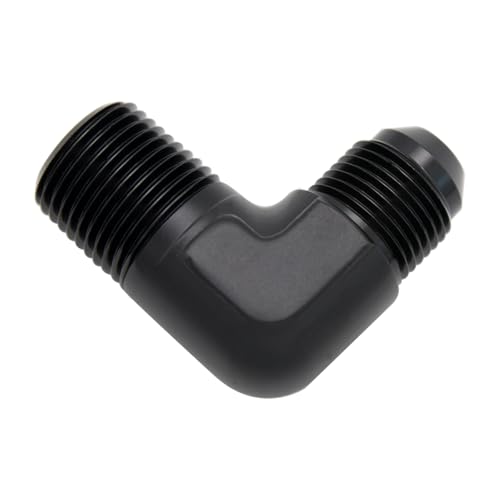 Codo de aluminio negro AN8 macho a 1/2 NPT para combustible 6