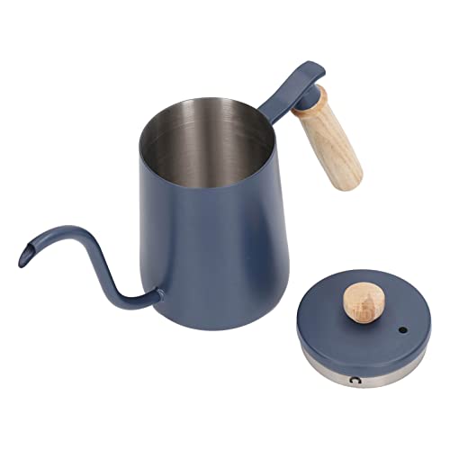 Hervidor de cuello de cisne de acero inoxidable EMUKOEP con mango de madera elegante azul 8