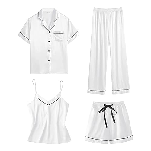 Pyjama bretelles femme WWricotta 4 pièces élégant pour la maison