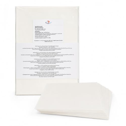 25 HOJAS PAPEL DE OBLEA UN GROSOR DE APPROX 0.4mm(PAPEL DE ARROZ) PARA TINTA COMESTIBLE Bramacartuchos, envío desde Madrid (25 Hojas)