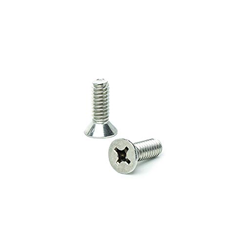 1/4-20 x 3/4” Flat Head Machine Screws, Phillips Drive, Stainless Steel 18-8, Full