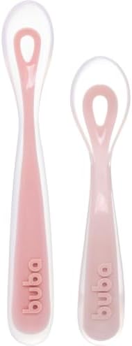 Buba, Kit 2 Colheres Em Silicone Fases 1 E 2 Rosa