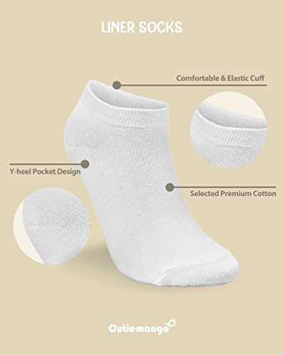 CUTIE MANGO 10 Pairs Women Daily Casual Anklet Basic Simple Design Sox Low cut Premium Soft Cotton Sneaker Comfortable Novelty Formal Socks Light-weight Cool Liner Socks(White)2