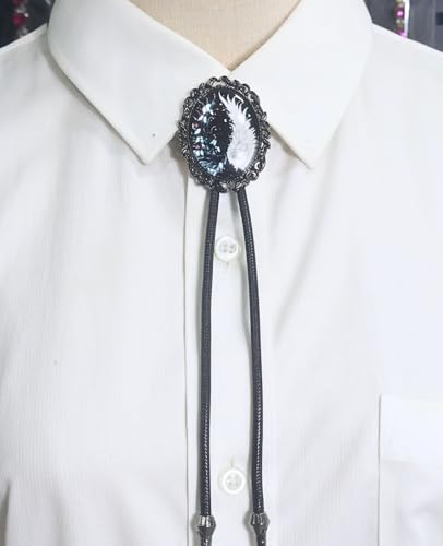 Image of PEARLY JUN Bolo Tie for Women Men Flower Rose Western Cowboy Brown Leather Country Style String Vest Gifts
