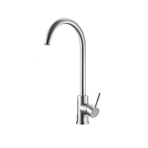 Mitigeur robinet de cuisine en acier inoxydable eau chaude froide pour lavabo de salle de bain