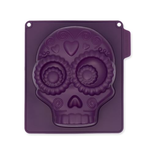 CÉCOA • Moule Halloween Tête de Mort Calavera • Moule Silicone Géant • Gâteau Crâne Mexicain • Anti-Adhésif • Sans BPA • Démoulage Facile...