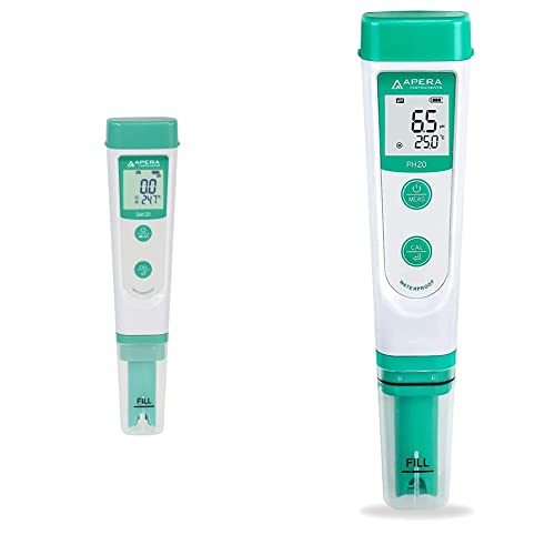 Apera Instruments Salt20 Salzgehalt-Messgerät mit Temperaturanzeige & PH20 pH-Meter, Messgerät im Taschenformat. Set inkl. Kalibrierlösungen Cover