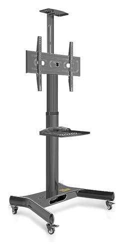 Carro móvil para TV con ruedas, soporte ajustable miniatura 4
