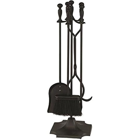Rocky Mountain Goods Kaminbesteck 78,7 cm - Schaufel, Bürste, Schürhaken, Zange, Ständer - robuste Schmiedeeisen Cover