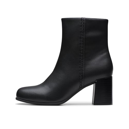 Clarks Keirsta Faye chaussures en cuir noir contre la fatigue des pieds