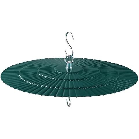 11.2" Metal Bird Feeder Rain Guard 2 Pack, Green Dome Shield Cover Umbrella Shade for Hummingbird Oriole Feeder, Squirrel Baffles for Bird Feeders Cover