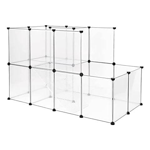 lionto Recinto de plástico de Paso Libre para Mascotas Jaula sin Suelo de Dos Pisos para Animales pequeños recinto Ampliable Cover