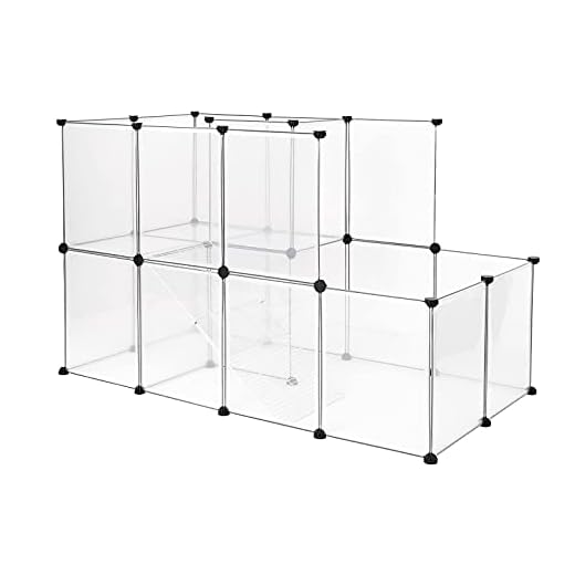 lionto Recinto de plástico de Paso Libre para Mascotas Jaula sin Suelo de Dos Pisos para Animales pequeños recinto Ampliable para Animales pequeños 147x75x92 cm