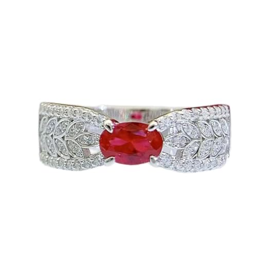 Bague argent 925 rubis diamant carbone femme | Bijou hypoallergénique anti-ternissement