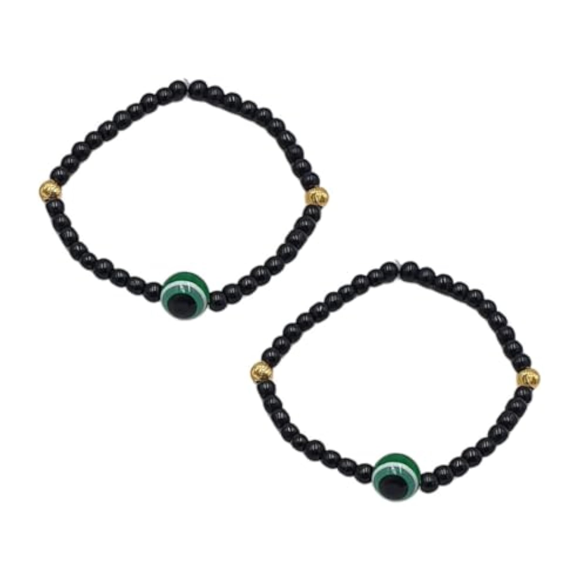 2pc Evil Eye Bead Nazariya for Babies, Green