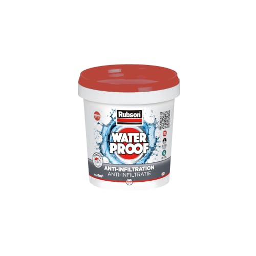 Image of Rubson Anti-infiltrations 100% Silicone Waterproofing solution|Stop Leak All Roof (Flat & Sloped), Crack proof in single coat,Super tacky, Idea for leaking roofs, gutters, tiles, walls Terracotta-1kg
