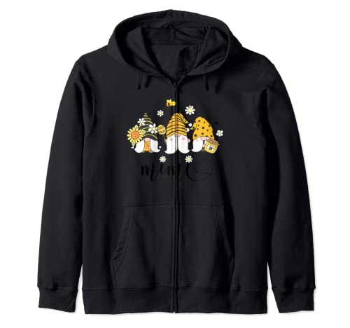 Mimi Grandma - Gnomos con girasol de abejas en color rosa Sudadera con Capucha