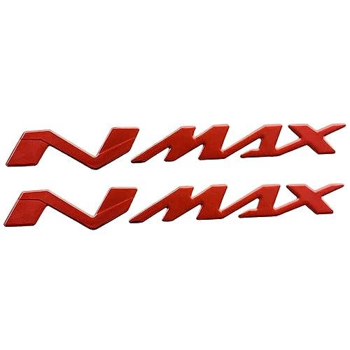 Emblema Nmax, Pegatina Nmax, Insignia Nmax, Adhesivo Nmax, Calcomanía para Moto Nmax, Material ABS, Adhesivo, 18x2 cm, Rojo Brillante, Compatible con Yamaha NMAX
