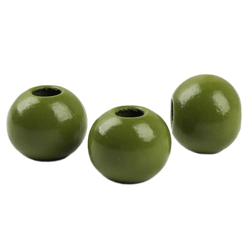 Oneyijun 50 Pcs Large Wooden Beads 20mm Natural Round Wood Beads Loose Beads
