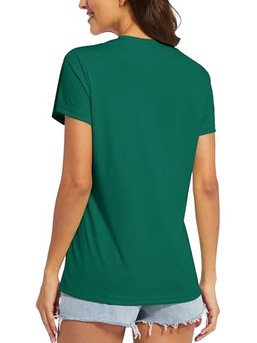Image of MAGCOMSEN Women's Short Sleeve T-Shirt Quick Dry Athletic Tee Shirt Running Workout Yoga Top Tee Performance Shirts